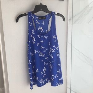 Women’s Blue Tank Top with Dragonfly design